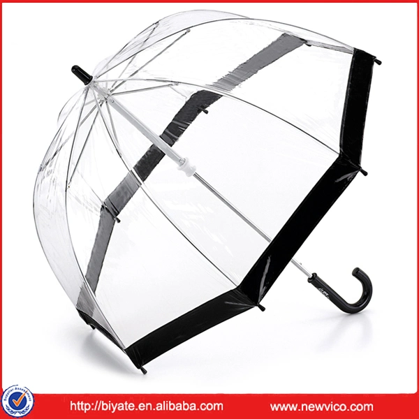 Manual Compact Poe Foldable Transparent Umbrella with DOT Printing