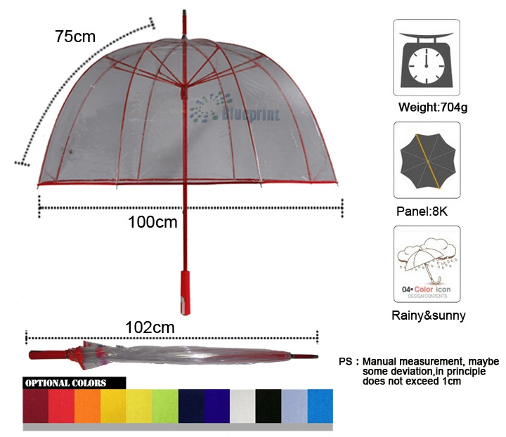 Golf Best Extra Large Halmet Shape Clear Umbrella Windproof