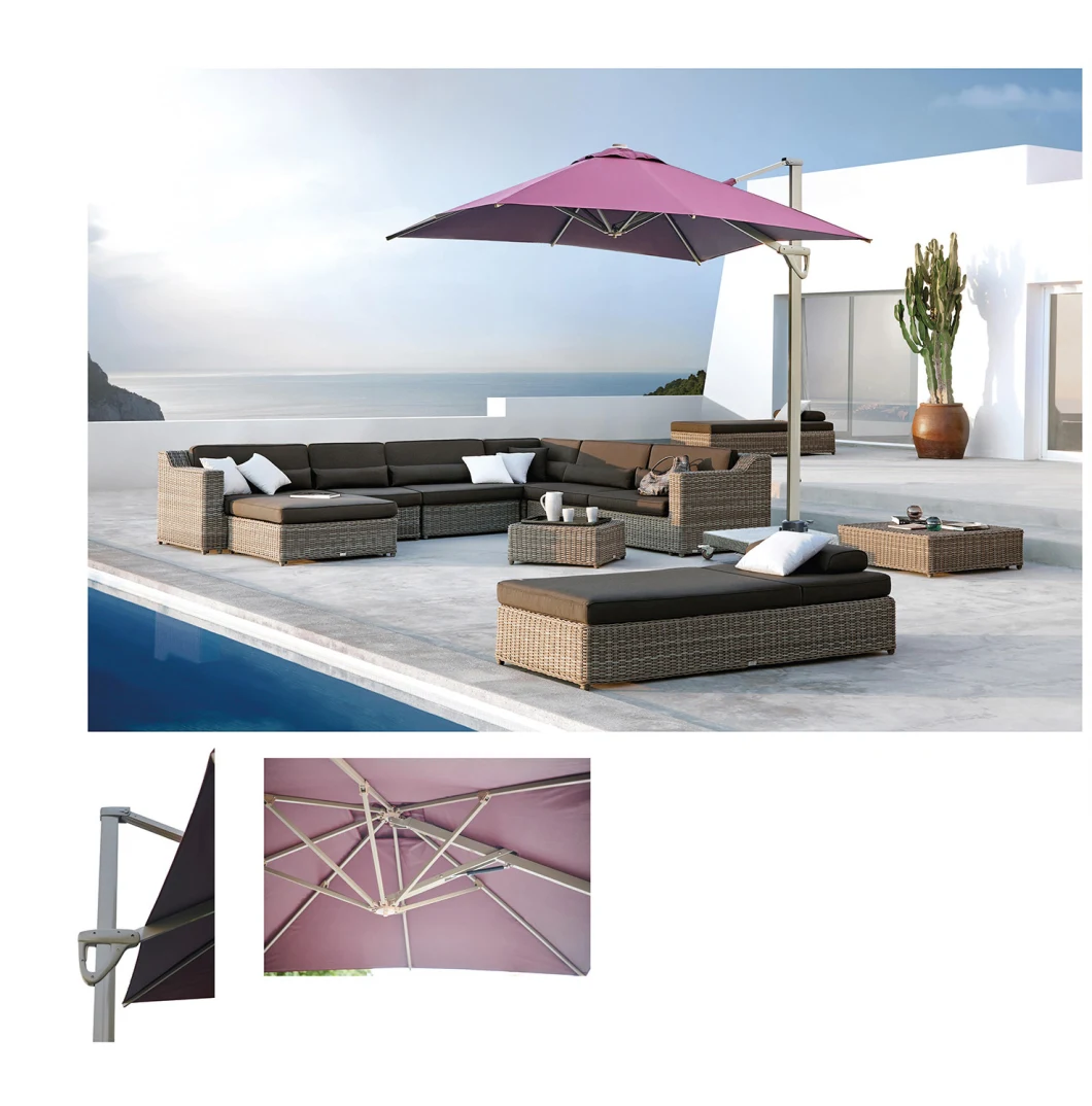 New Listing Modern Design Luxury Outdoor Furniture UV Isolation Aluminum Frame Swimming Pool Sun Beach Umbrella