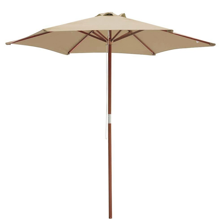 PVC Coated Fabric Sun Shade Outdoor Parasol Umbrella with Wood Frame