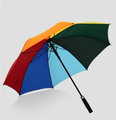 27 인치 8 패널 다채로운 자동 개방형 방수 스트레이트 골프 우산