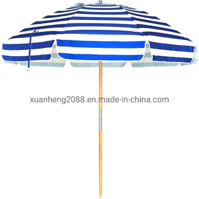 주문을 받아서 만들어진 나무로 되는 극 휴대용 옥외 UV 태양 보호 술을 가진 프린지 안뜰 파라솔 우산