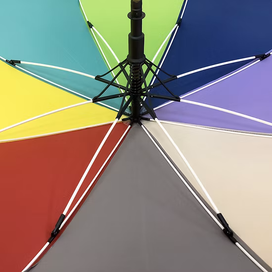 특별 제공: 관례에 의하여 인쇄되는 도매 큰 우산, 27 인치 섬유유리 똑바른 자동 열려있는 골프 우산, 선물 무지개 우산