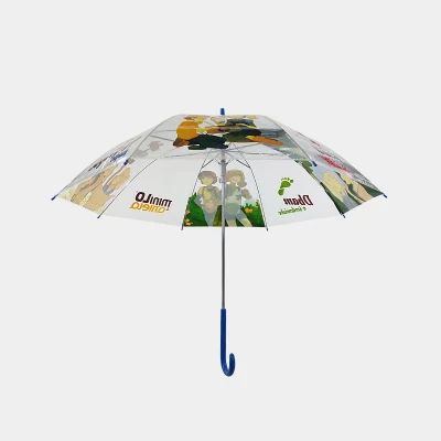 좋은 인쇄, 맞춤형 자동 개방 투명 직선 우산, 투명