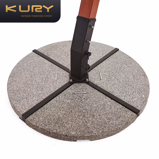 대리석 기초를 가진 공장 도매 옥외 나무로 되는 해변 태양 정원 파라솔 카페 안뜰 우산